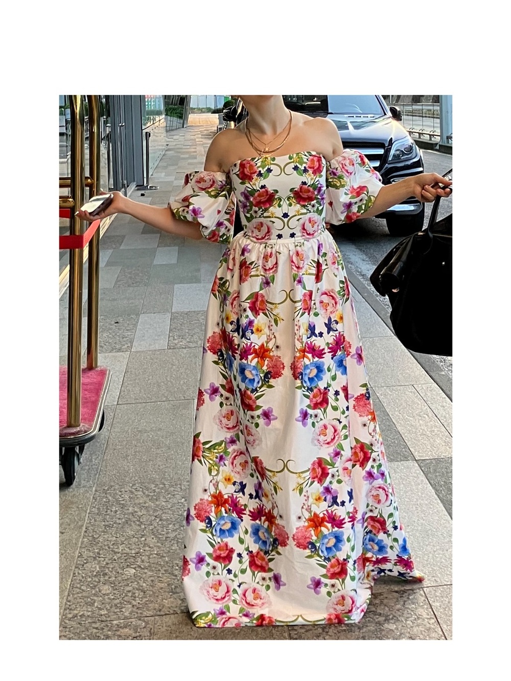 Borgo De Nor White Floral Off-Shoulder Maxi Dress